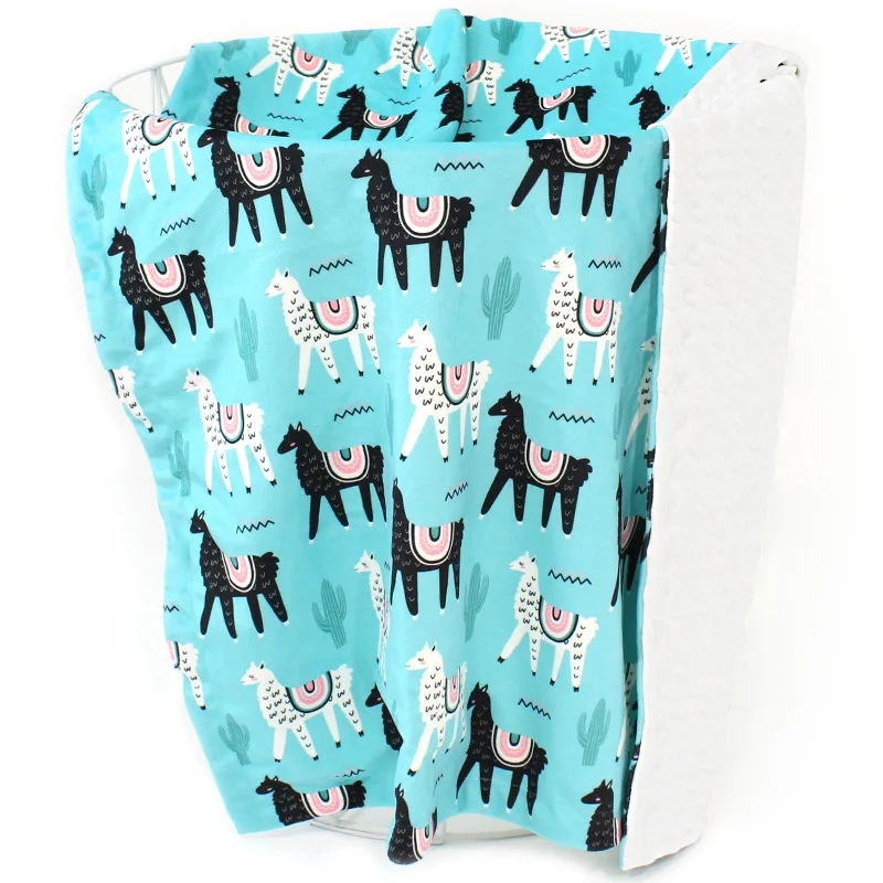 Newborn Growing 100% Polyester Super Soft Minky Flannel Fleece Baby Dot Blankets