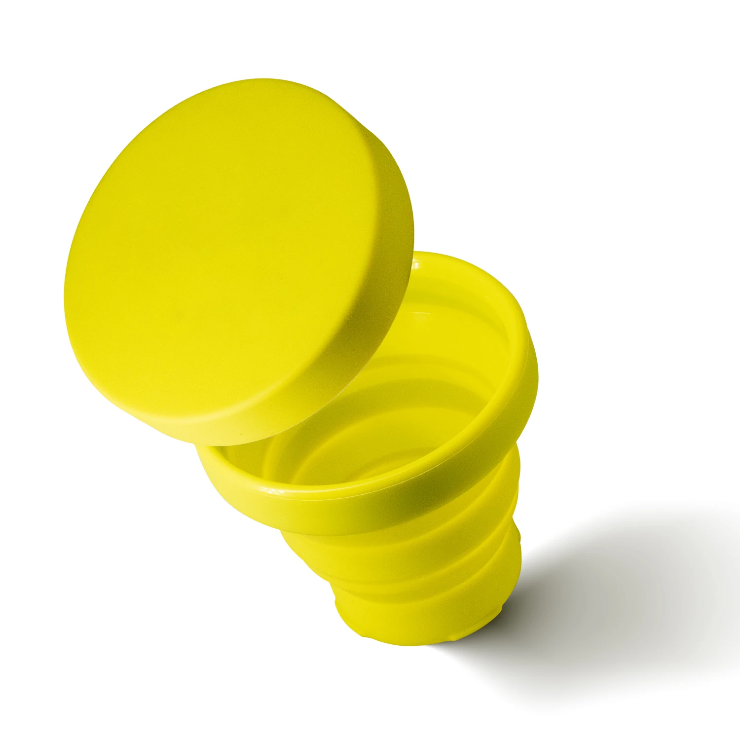 Silicone Custom Collapsible Travel Cup Food Grade Folding Silicone Camping Drinking Cup With Lid Silicone Foldable Travel Mug