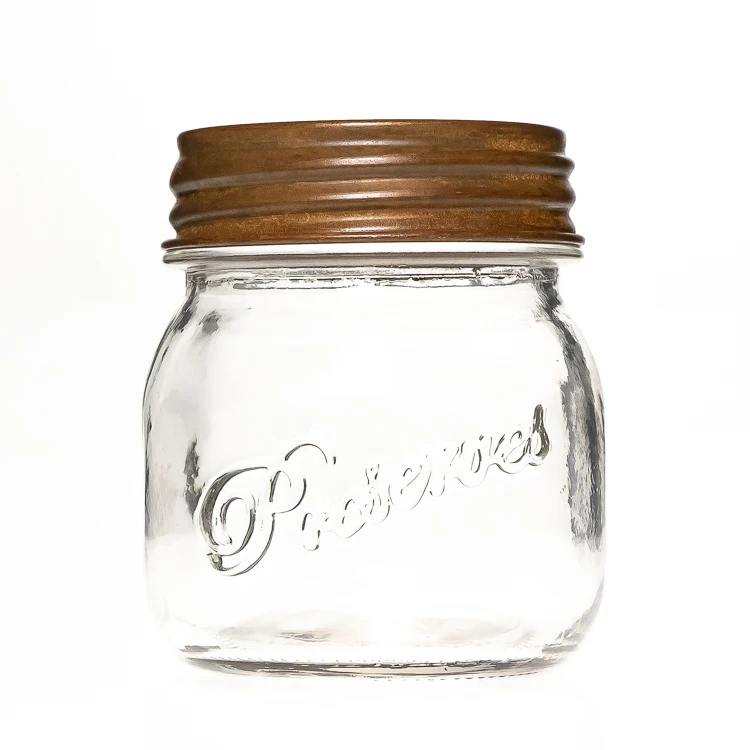 Embossed Letter Printed 280ml Food Storage Container Empty Glass jar for Honey Jam Jelly Sauce