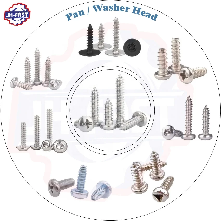 Custom black screw hex torx cross flat truss pan head self-tapping self tapping screw stainless steel for plastic wood screws