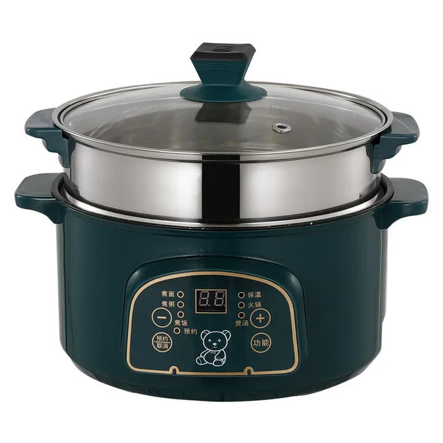 Multi Stainless Steel Smart 3 Layer Cooking Mini Electric Skillet Cooker Non Stick Noodle Hot Pot With Steamer