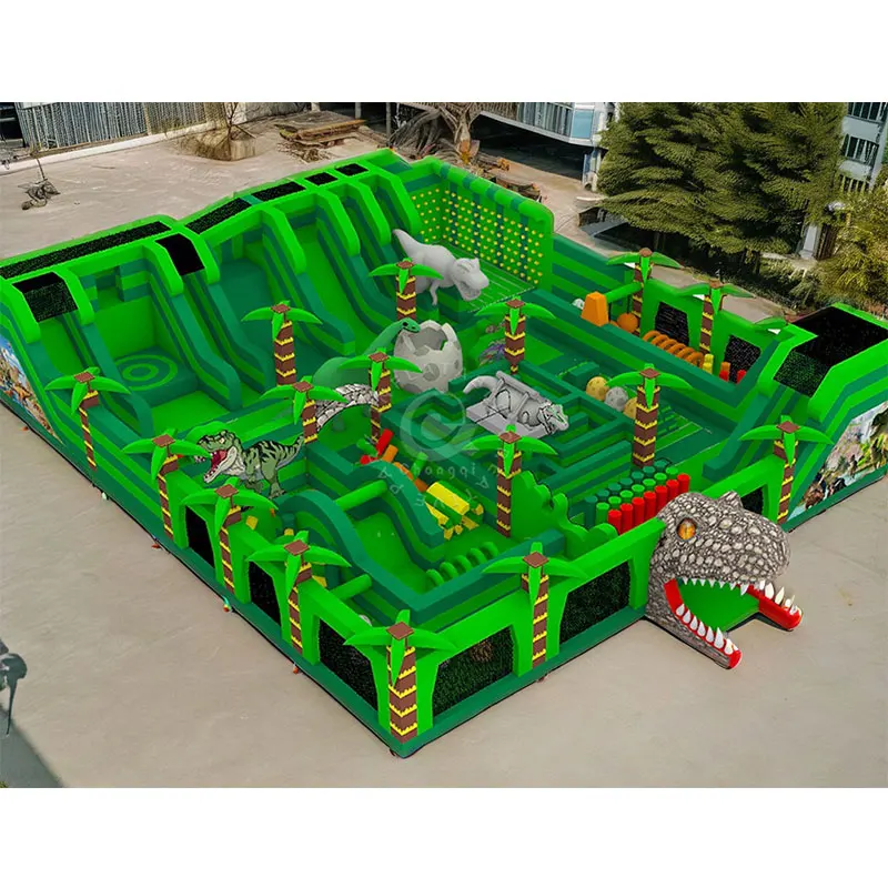 Source Manufacturer Inflatable Dinosaur Adventure Playground Cartoon Amusement Theme Park For Rental