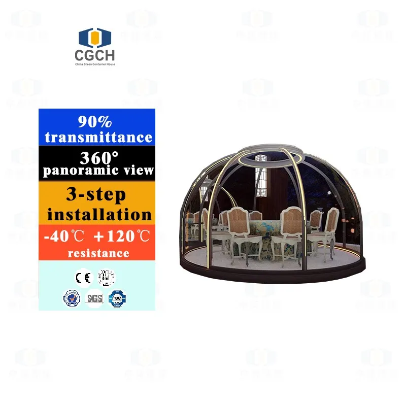 CGCH Glamping glacire camping aurora sightseeing sunbathing transparent yoga skin care spa sauna restaurant hotel outdoor bubble