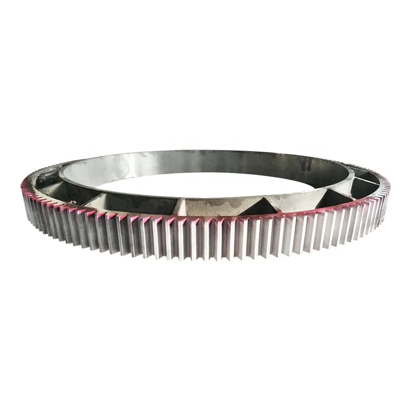 Cement kiln custom large diameter transmission alloy steel spur casting large ring gear