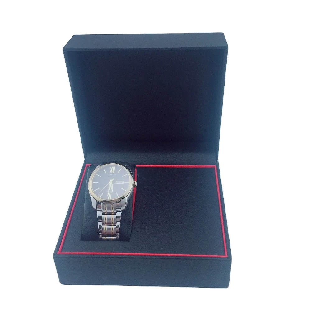 Custom Made Plastic Pu Single Watch Packaging Box leather logo suede leather pu single wrist unique OEM display case