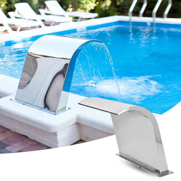 Stainless Steel Color Arc Hook Water Waterfall Fountain Nozzle Swimming Pool Massage Spa Nozzle Waterfall For Pool Spa Pond