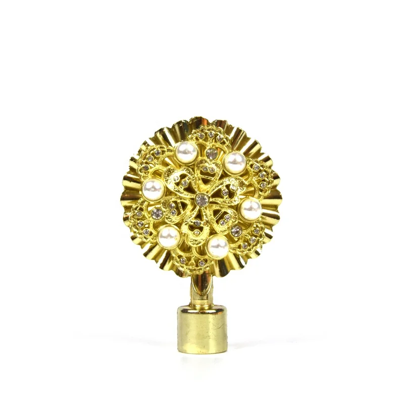 whole sale curtain rod price window decorative metal gold sliver curtain finials caps curtain rod accessories