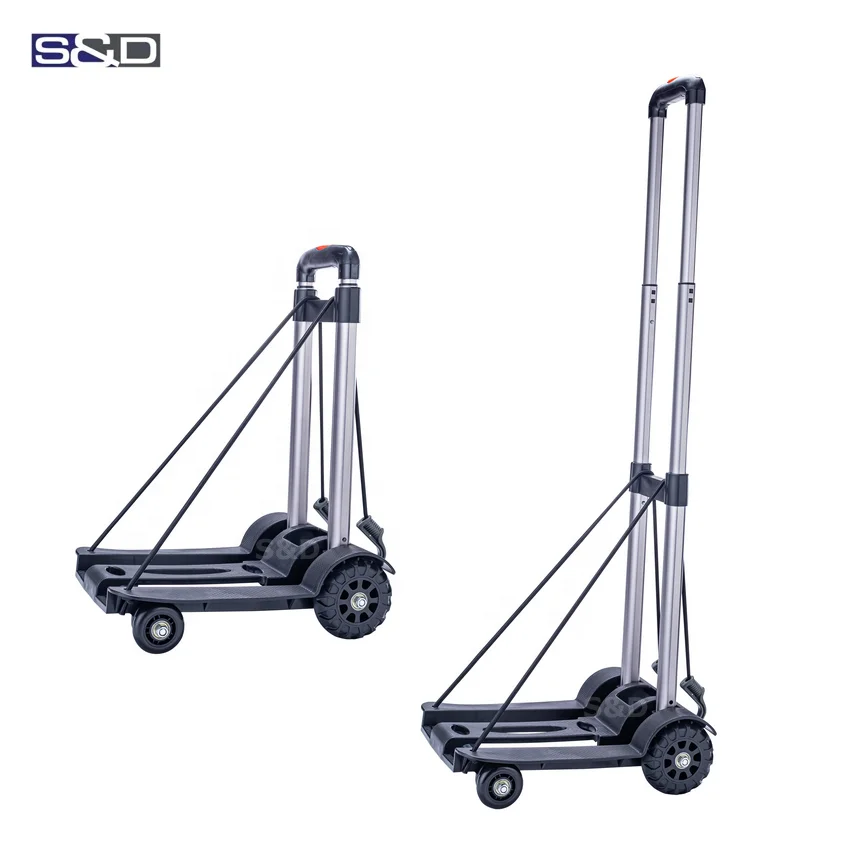 Four-wheel aluminum telescopic handle folding portable lightweight compact shopping retractable luggage hand trolley cart truck
