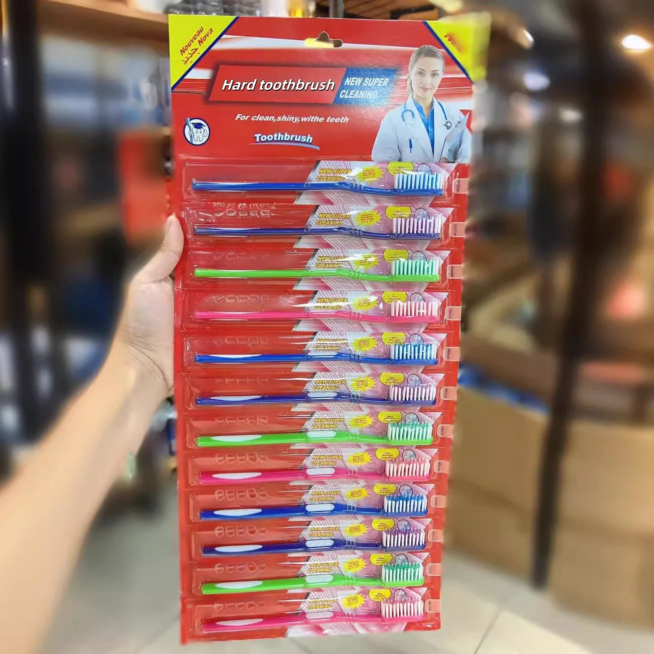 Hanger toothbrush Adult Toothbrush  12 pcs Set with Soft Medium Hard Bristle Brush Oral Care Tooth Brush for Super Market  home