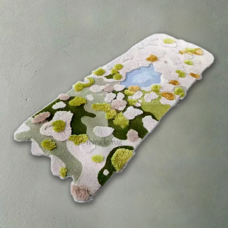 wavy mirror tufted bedroom art melting rug mirror customizable wavy rug