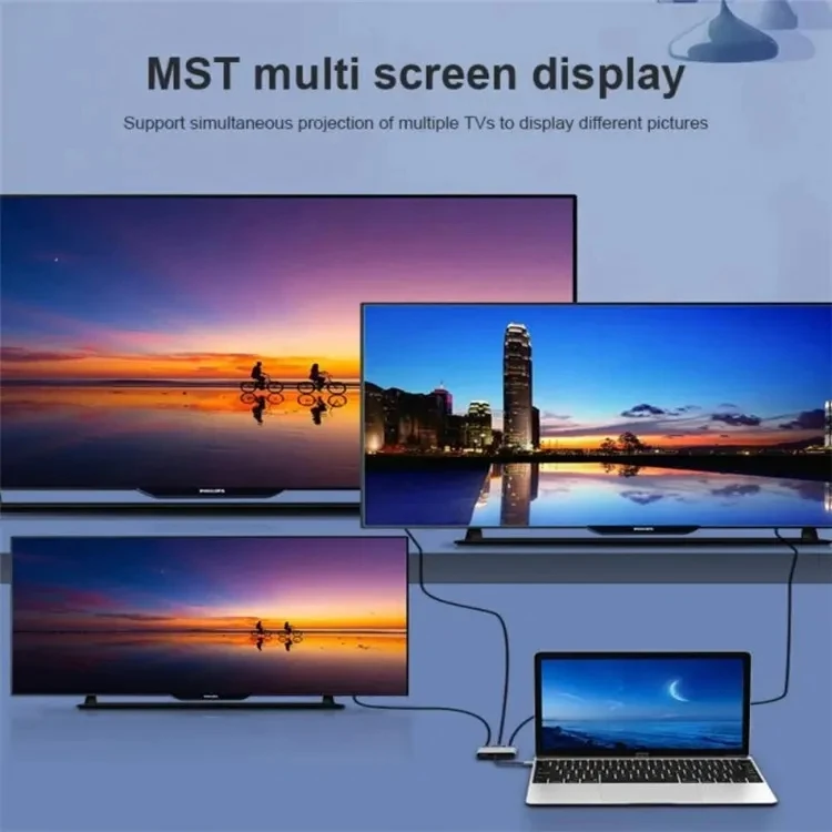 USB Type C Laptop Docking Station Dual HDTV Dual Screen Display USB 3.0 Hub Adapter Dock For HP DELL XPS Surface Lenovo ThinkPad