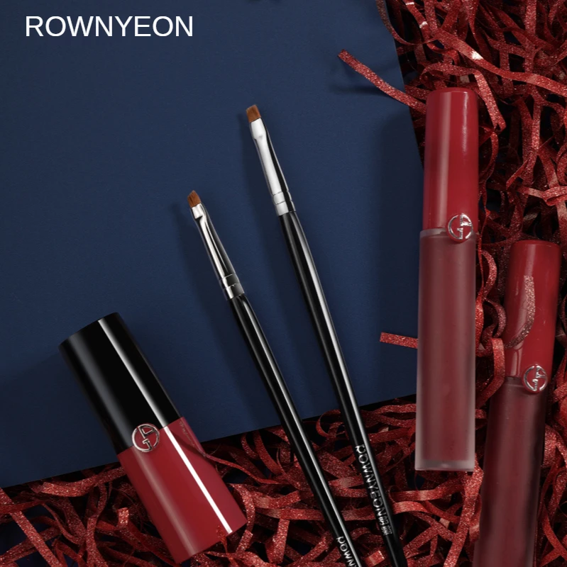 ROWNYEON 2 шт Пользовательский личный ярлык черный металлический плоский угловой набор кистей для подводки