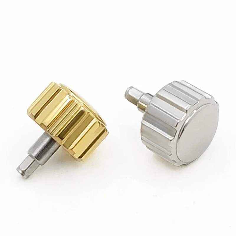 Stainless Steel Watch Crown Fits MDV-106 Swordfish Watch Case Silver Gold Shiny Dimensions Width 6.4mm Repair Tools parts