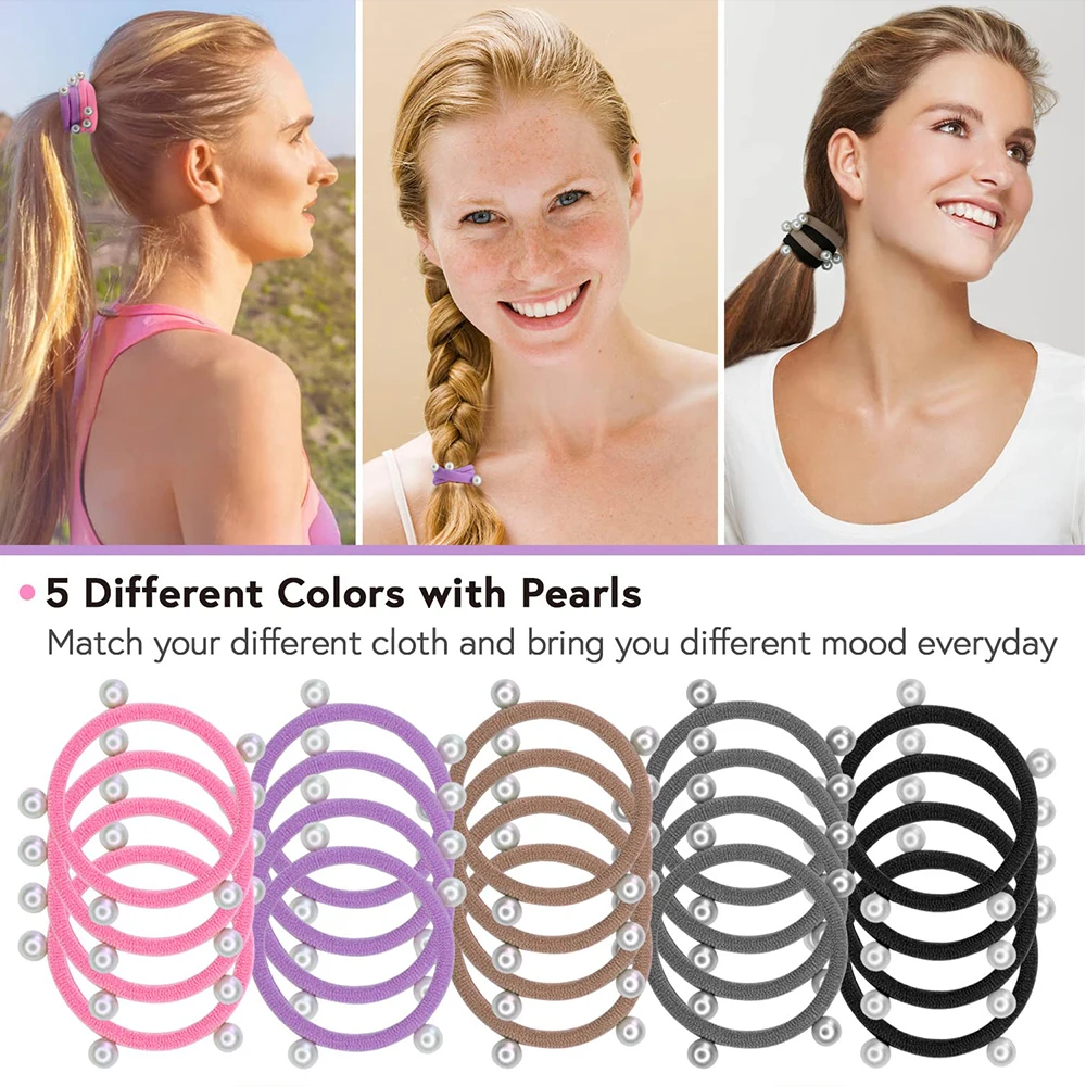temperament pearl hair ribbons woman elastic hair bands Hot Sale hair bands for girls