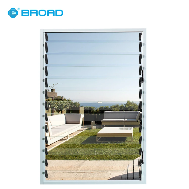 Glass Louver Panels Exterior 6063 T5 Aluminum Extrusion Blade Louver Louver Aluminum