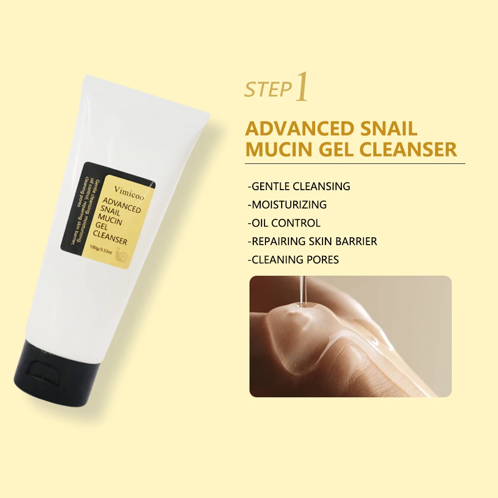 Private Label Skin Care Korean Snail Secretion Filtrate Skincare Kit Hydrating Repairing Collagen Snail Muscin Skin Care Set