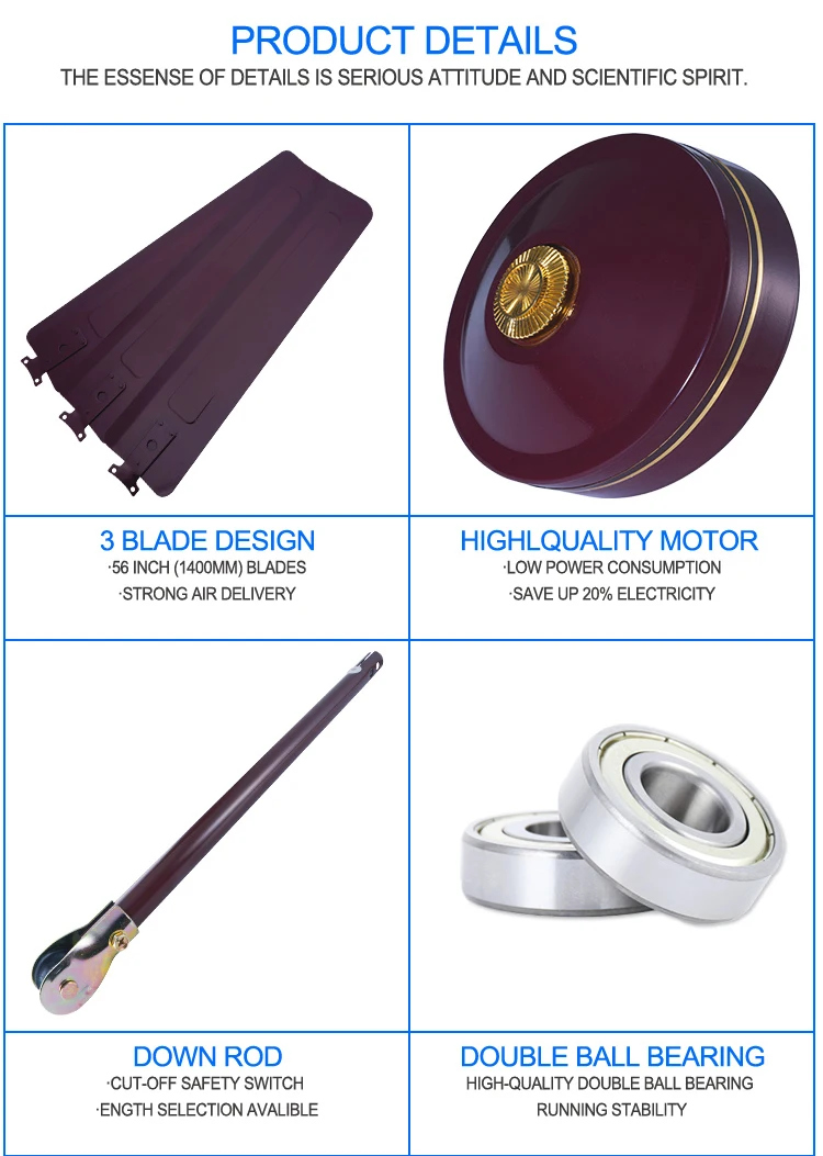 56 inch/1400mm Brown Color Orient Deluxe Ceiling Fan With Copper Motor Aluminum Blade to India Ghana Kenya Togo Tanzania Africa