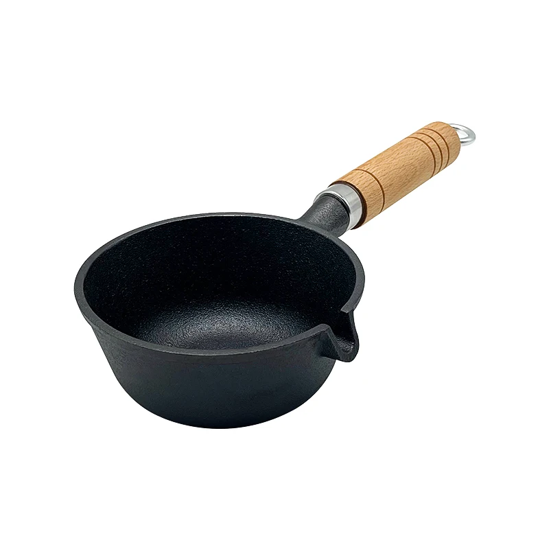 Non Stick Cookware Set Cast Iron Enamel Soup Pot Non Stick Frying Pan With Wooden Handle