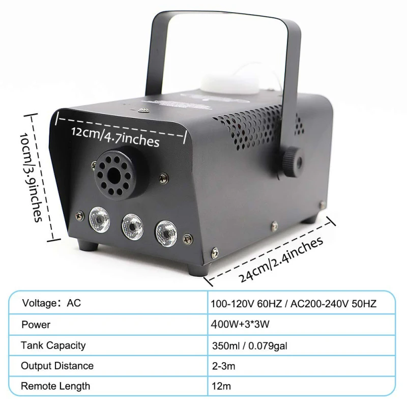 Dance Smoke Fog Machine Professional Smoke Machine Remote Control Decorative Wedding Party Floor RGB Stage Lights