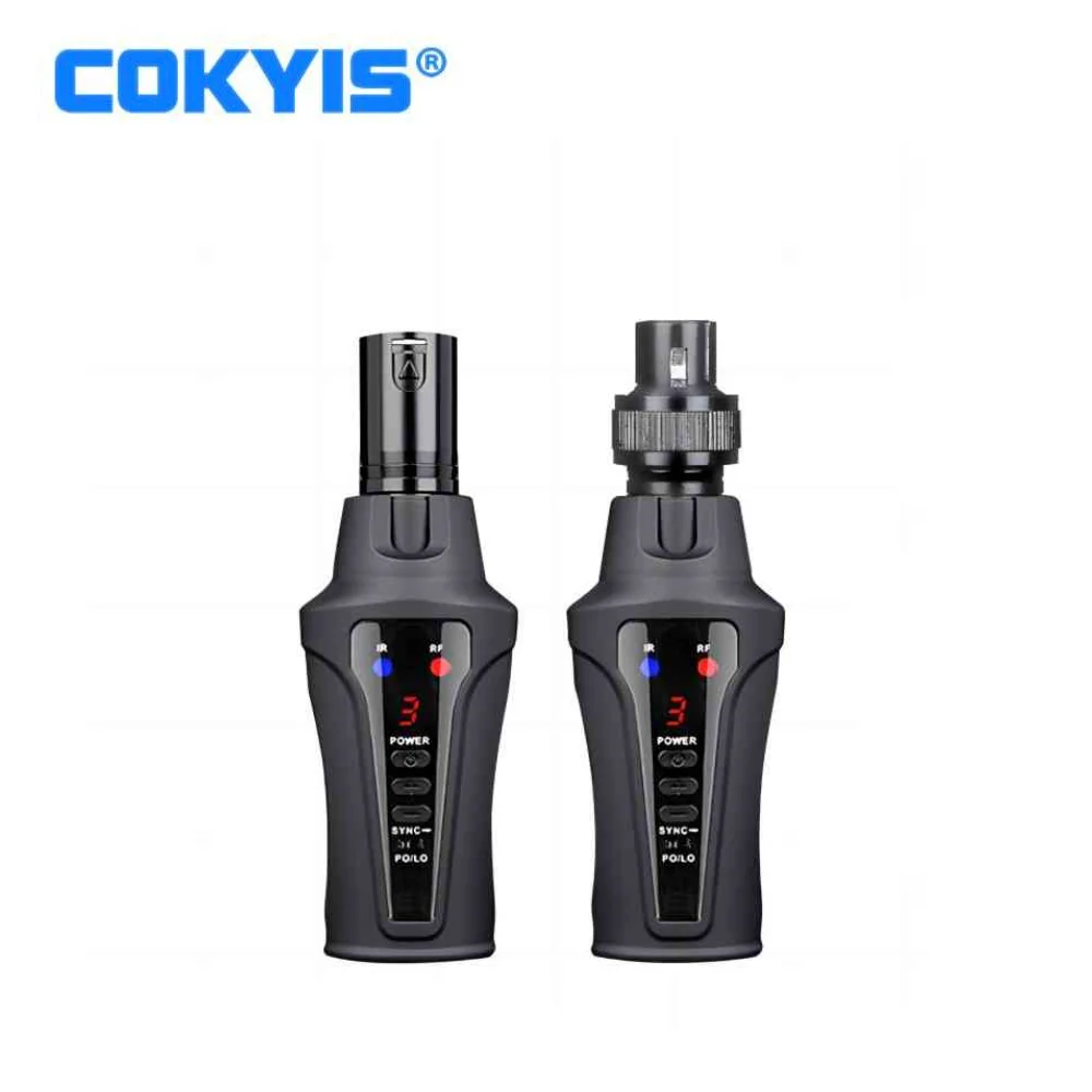 UHF Wireless transmitter receiver wired microphone to wireless system XLR/USB/48V phantom power with built-in lithium battery