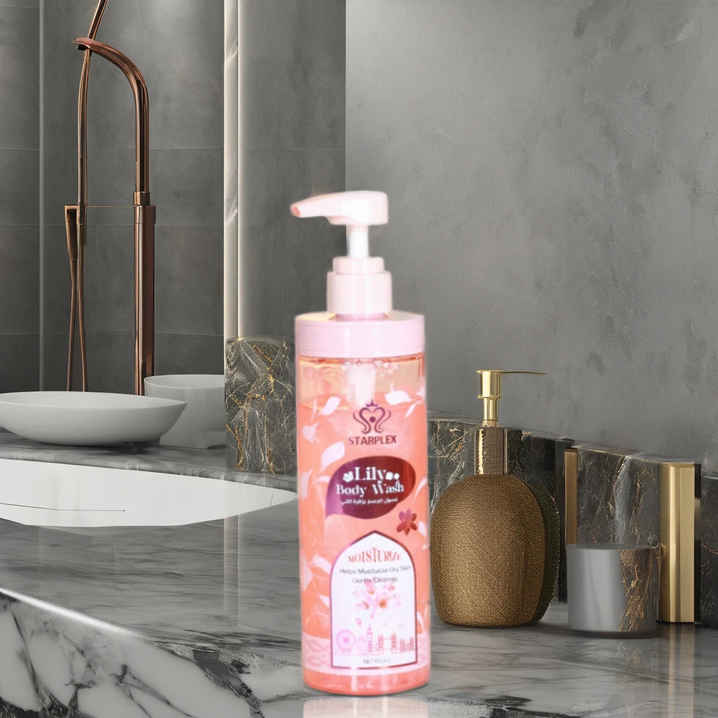 Starplex Lily 500ml Fresh Scented Shower Gel Moisturizing Skin Glitter Gel with Bubble & Refreshing Perfume