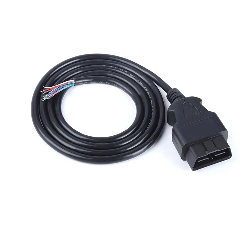 Полный 16 Pin OBDII OBD 2 разъема для подключения к открытого конца 24awg ядра с al экранированный