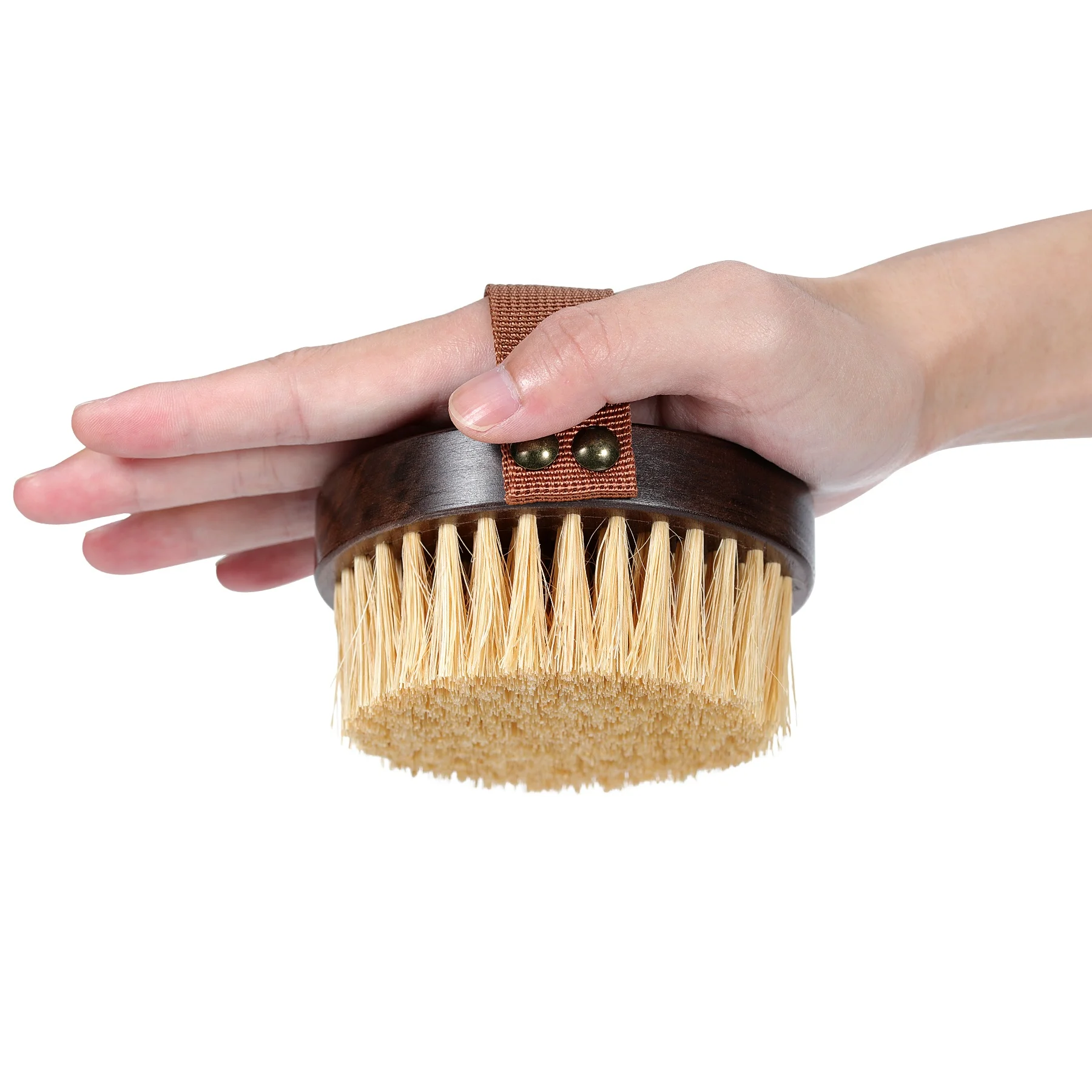 Factory Wholesale 100% Natural Vegan Sisal Bristle Exfoliating Brush Bamboo Shower Dry Body Bath Brush