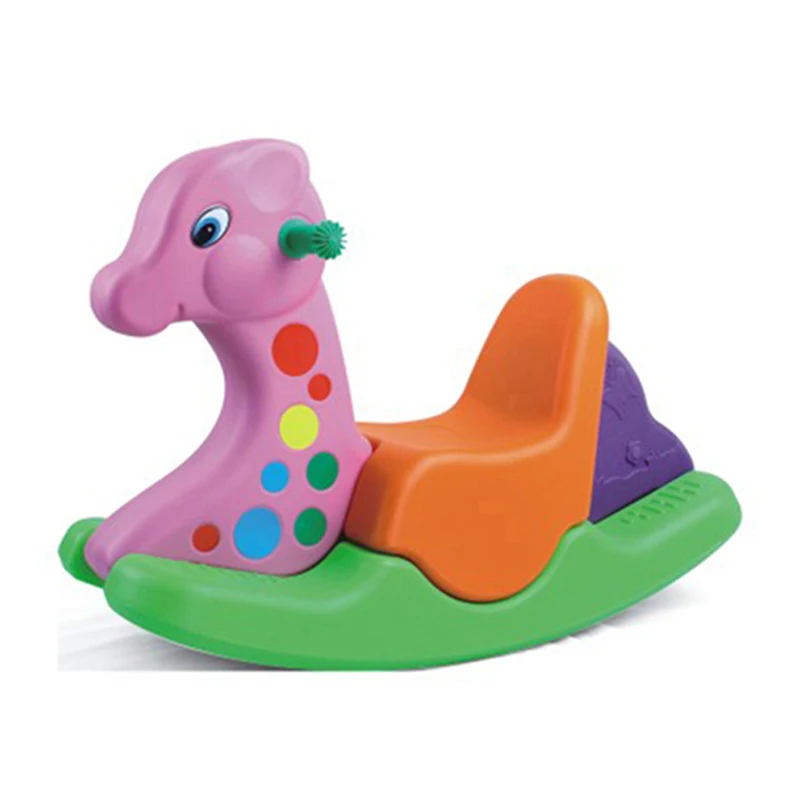 Tri-color chicken plastic toy rocking horse for kids