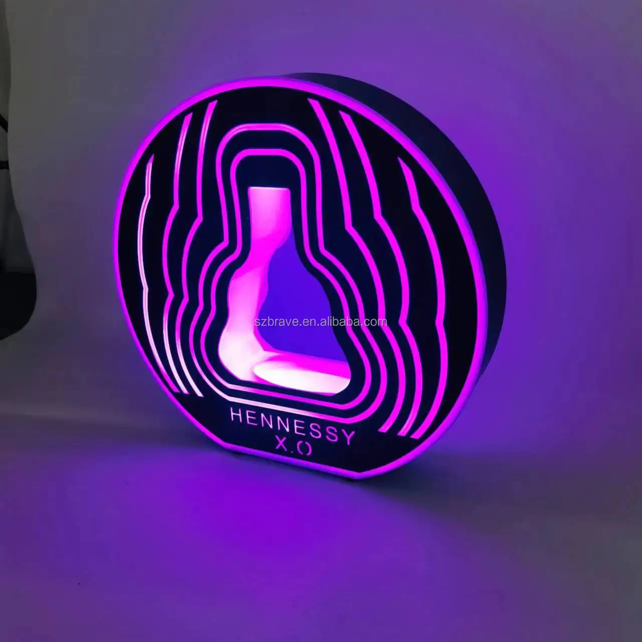 OEM Rechargeable Acrylic Hennessy XO LED Bottle Presenter Glorifier VIP Display LED Champagne Light Stand Rack for night club