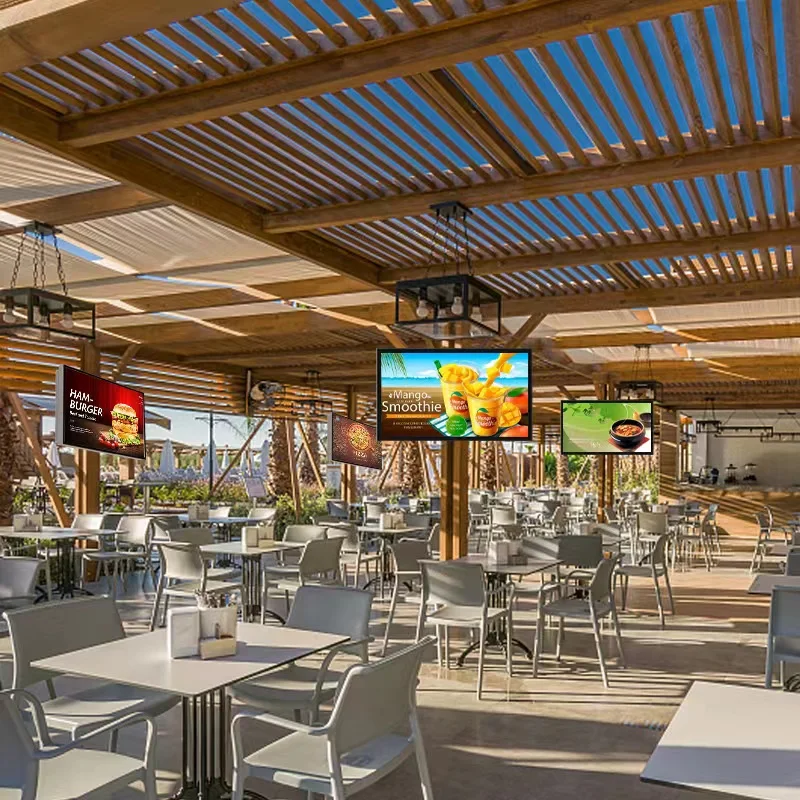 EKAA Outdoor Tv Waterproof 4k 4000nits Smart Televisions Full Sun Tv IP66 Advertising Lcd Display Outdoor TV