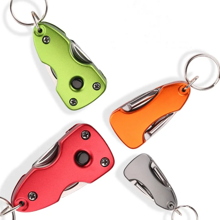 Multi-purpose Led Keyring Mini Outdoor Pocket Multi Tool With Led Flashlight Black/Red/Green