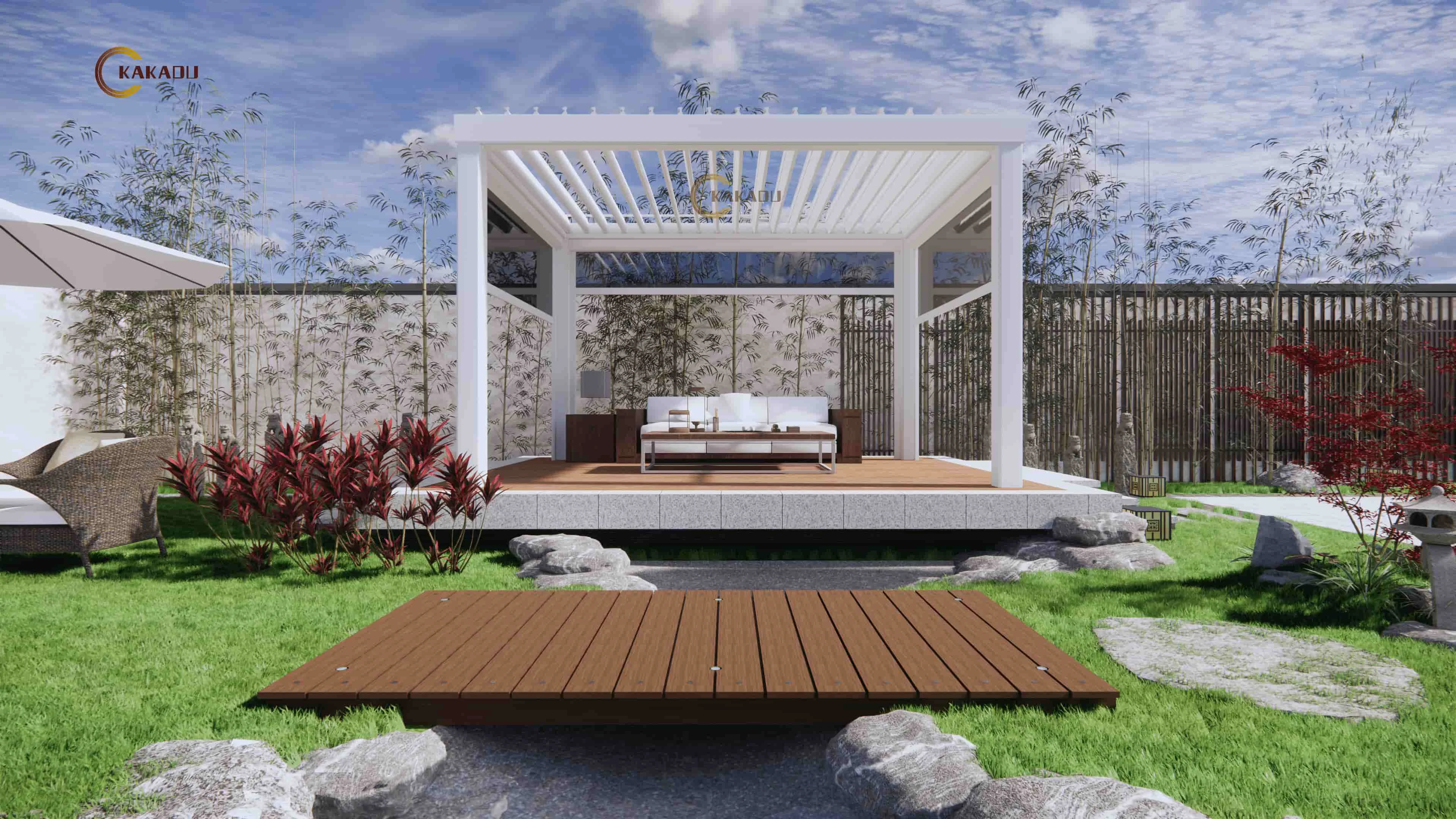 KAKADU Patio Automatic Smart Cover Louver Roof System Waterproof Garden Aluminium Outdoor Motorized Pergolas