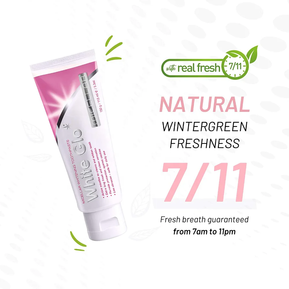 White Glo Micellar Whitening Toothpaste 150G