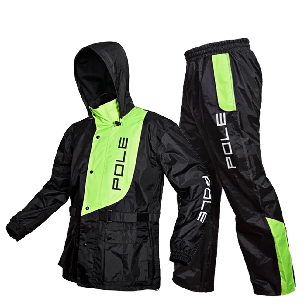 Custom Waterproof Motorcycle Raincoat  With Rain Pants Motorcycle  Rain Suit Rain Jacket For Motorbike Riding