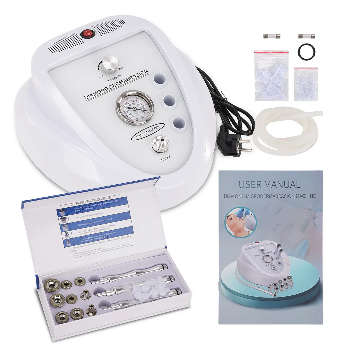 Portable vacuum suction blackhead removal diamond tip peel microdermabrasion machine for sale