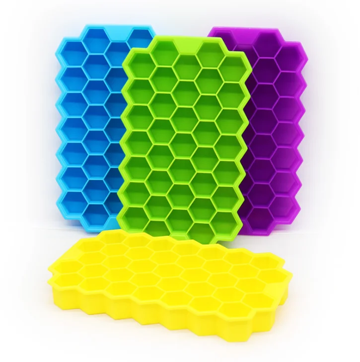 37 Grids Honey Comb Ice Mold Children Ice Cube Trays With Lid Square Cube For Kitchen Bar Accessories