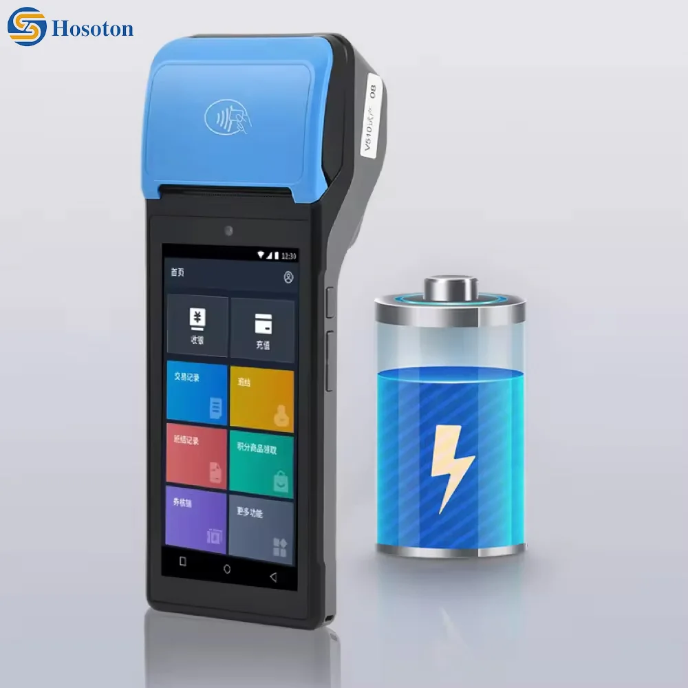 Высококачественный портативный принтер для ставок на Android 12 4G NFC мобильный Pos-аппарат со встроенным принтером V510
