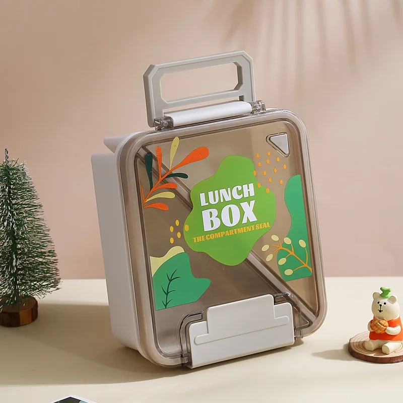 school compartmentalized container adult bento lunch box child leak proof with handle