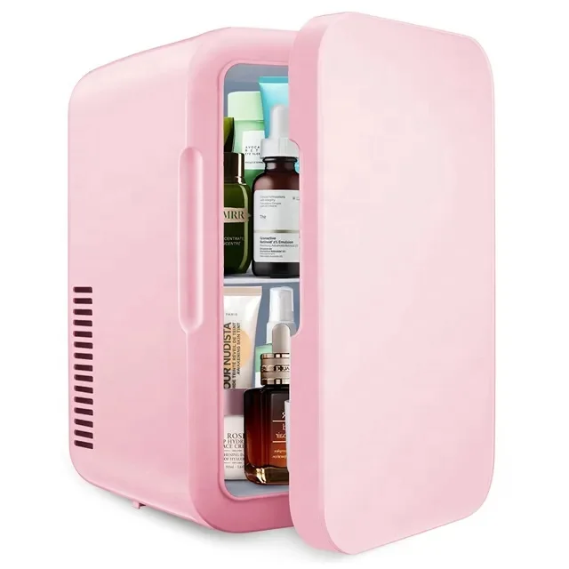 6L 12V 220V 110V Portable pink Beauty Fridge With Heat And Cool Skincare Cosmetic Fridge mini