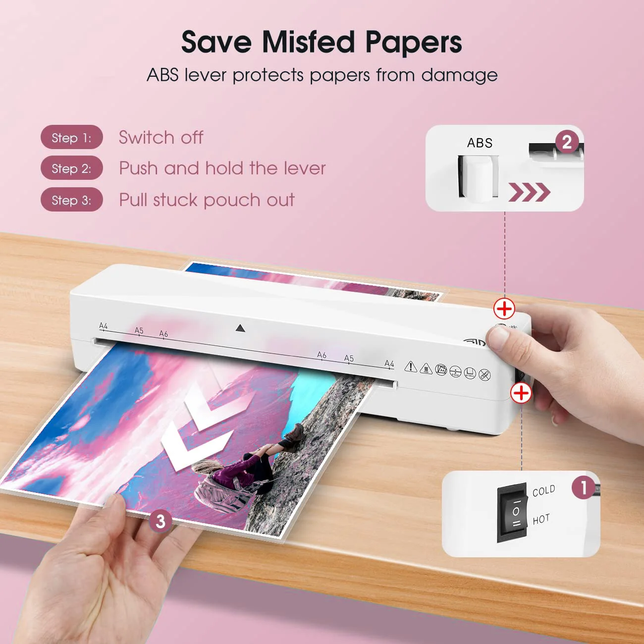 Office Equipment FNL001 Double Roll System Hot Cold Automatic Laminating A4 Paper Laminator Machine