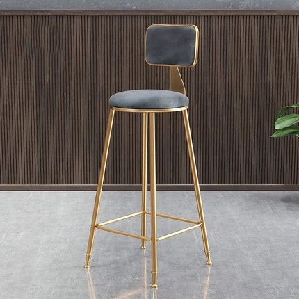 Light luxury front desk coffee restaurant casual bar chair backrest high stool
