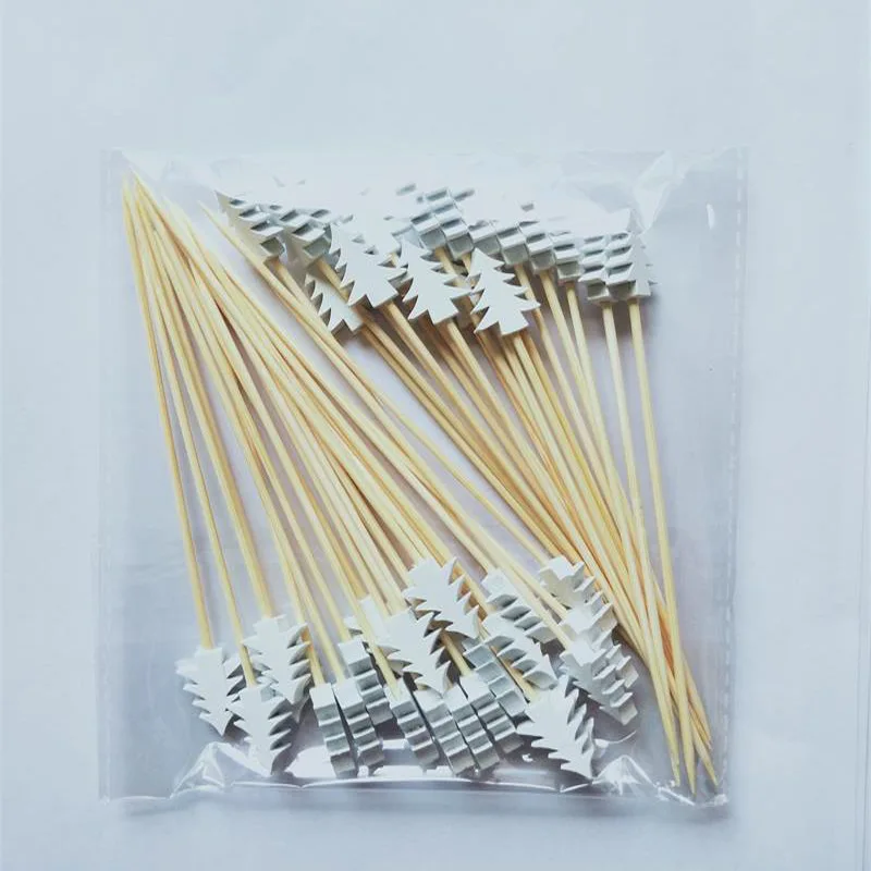 Gold ball silver ball fruit sticks prod disposable cocktail bamboo stick mixed color pearl