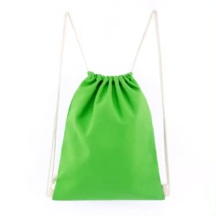 Durable Reusable Cotton Canvas Backpack Drawstring Tote Bag For Diy Crafts School Promotion Heat Transfer Printing Advertising