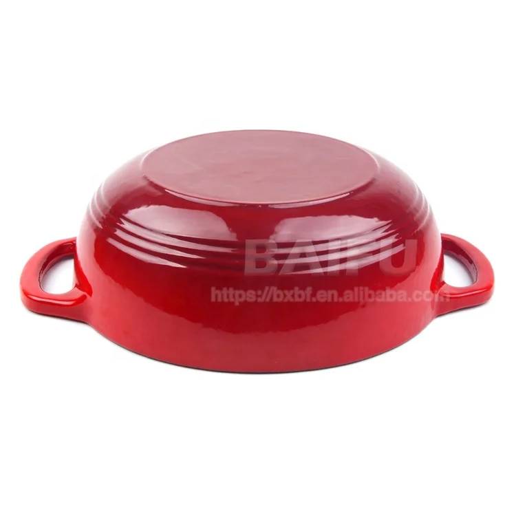 Factory Direct hot selling Enameled cast iron casserole with lid and handles cast iron seafood pot paella pan