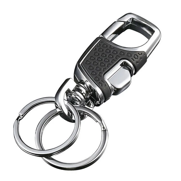 Hot sale high quality black brown car keyring pu leather keychain for man