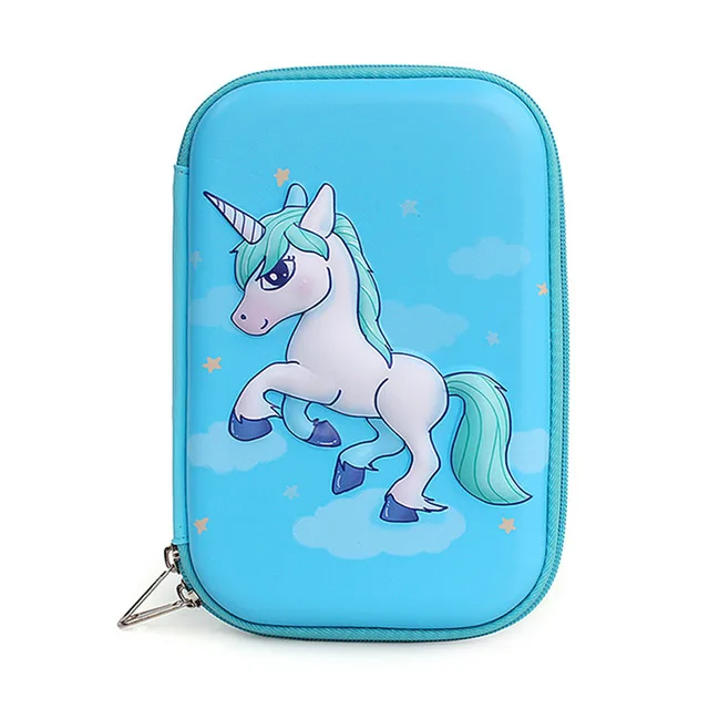 3D School Color Pencil Box Stationery Writin Pencil Case Holder Packaging Double Decker School Pen Box