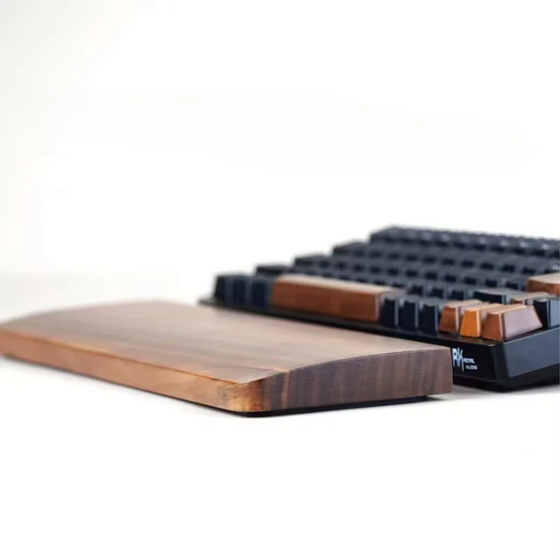 Ergonomic Walnut Wood Keyboard Wrist Rest Gaming Desk with Comfortable Palm Rest for Easy Typing Computer Laptop Household Use