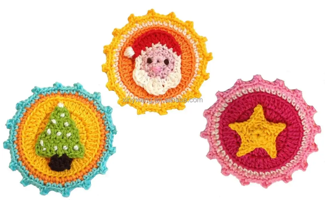 Factory Wholesale handmade crochet demon applique/embellishment, knitted sew on patches, Halloween style holiday appliques