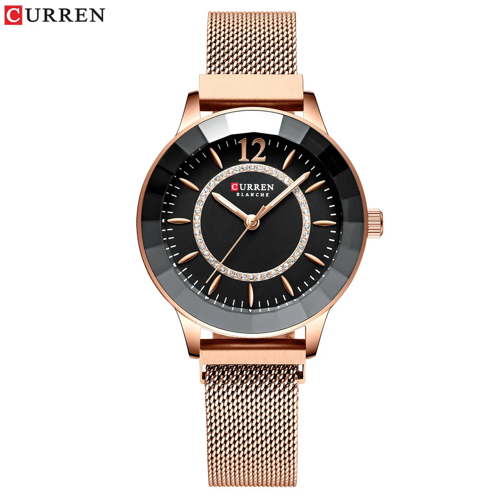 Curren C9066L Ladies Magnet Mesh Band Fashion Diamond Watches with stock watch made in China