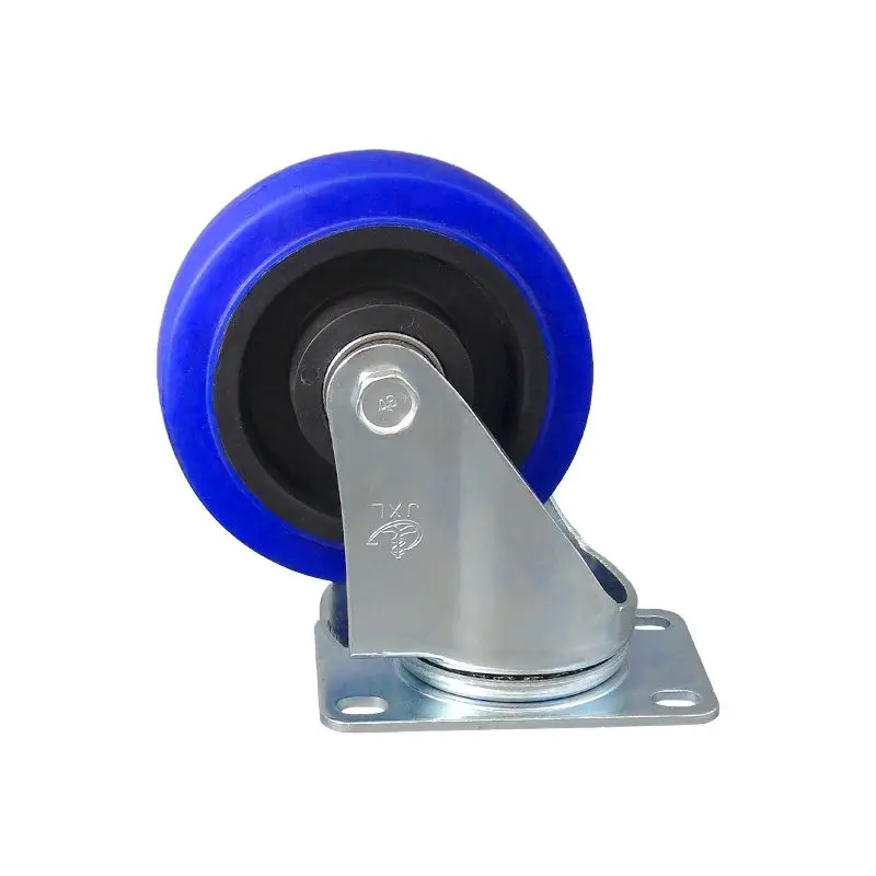 PVC plastic fixed caster wheels 5 inch TPR Caster Hard Rubber Swivel Castor Stem Wheels Medical